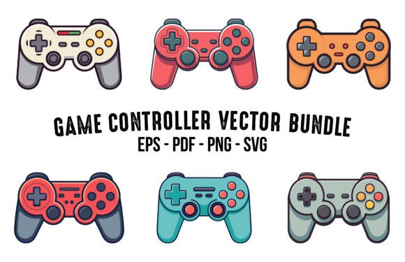 Download Gamepad Console Illustration Clipart Set - Premium Bundle